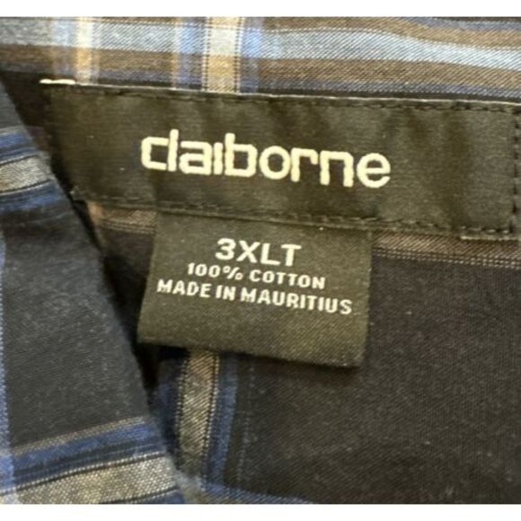 Claiborne Shirt Adult 3XLT TALL Casual Long Sleeve Cotton - Picture 5 of 6